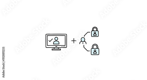 Digital Security and User Authentication Process Illustration.