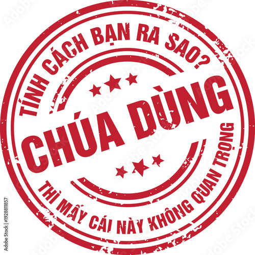 Red Grunge Rejected Stamp with Vietnamese Text