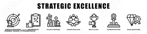 Strategic Excellence web banner icon illustration concept