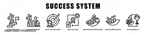 Success System web banner icon illustration concept