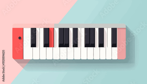 Colorful Pastel Piano Keyboard Illustration