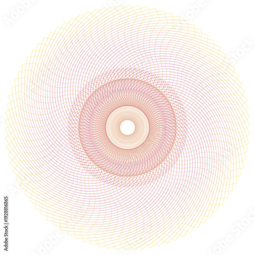 Decorative guilloche line art with complex geometric curves and classic engraving style. Ideal for official documents, banknote design, packaging, and premium layouts