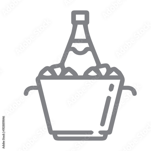 Bottle of champagne in ice