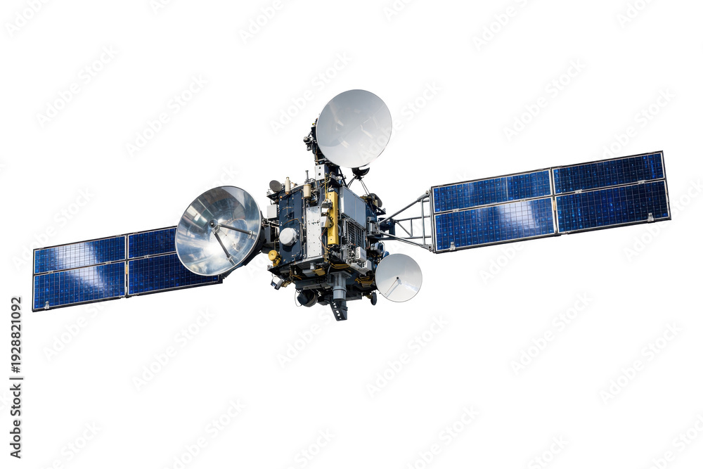 Fototapeta premium satelite for telecomnunications isolated for background - ai generated