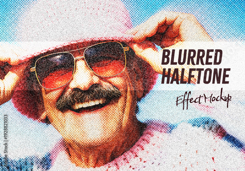 Blurred Halftone Effect Mockup