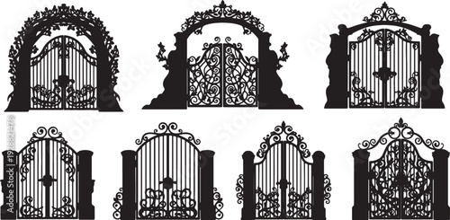 Forest Gate Elements for Garden and Park Scenes