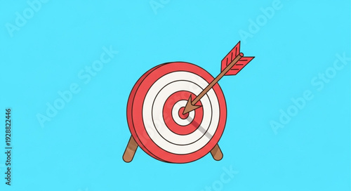Red and white target with arrow in the bullseye.