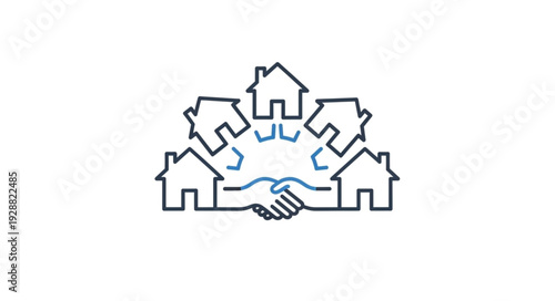 Real estate partnership agreement and community housing concept.