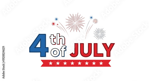 4th of July patriotic banner vector
