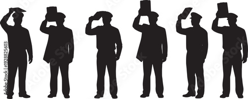 Black Solid Captain Clipboard Shade Sun Set of Six