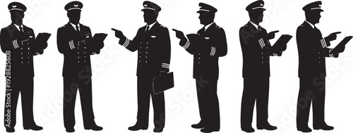 Black Solid Captain Clipboard Point Check Set of Six