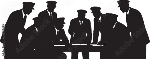 Black Solid Captain Leaning Over Table Set of Six