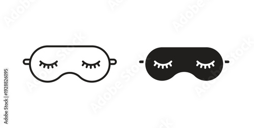 Sleeping mask icon Thin Collection. Editable Stroke. Suitable for Websites