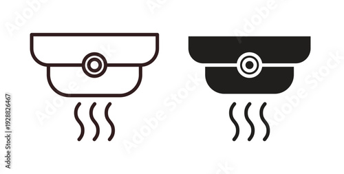Smoke detector icon Thin Collection. Editable Stroke. Suitable for Websites