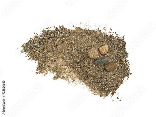 Obraz na płótnie Pile of sand and gravel with pebbles isolated on transparent background