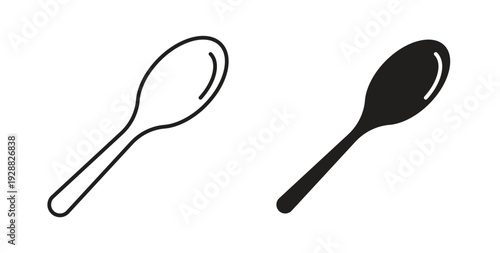 Spoon icon Thin Collection. Editable Stroke. Suitable for Websites