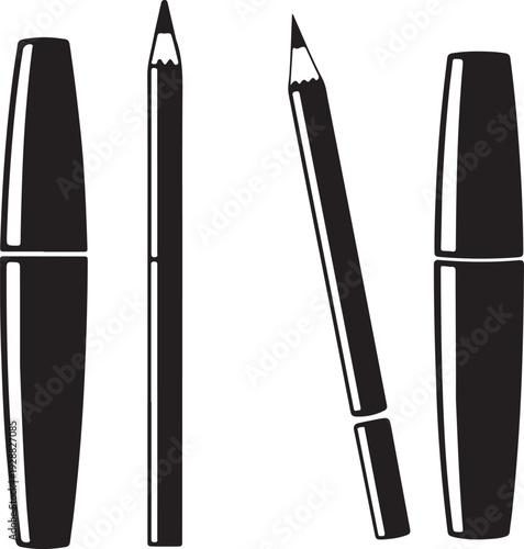 Makeup pencils and mascara set beauty products for eye definition