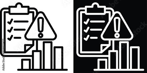 assessment Two-tone version in black and white background