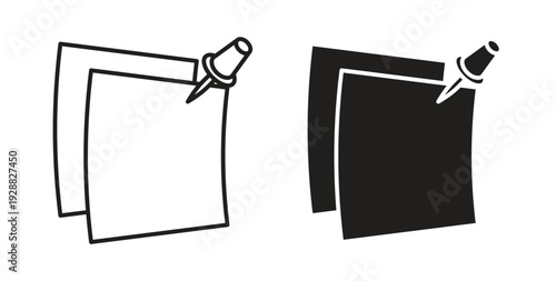 Sticky notes icon Thin Collection. Editable Stroke. Suitable for Websites