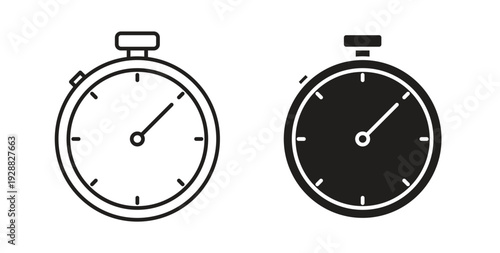 Stopwatch icon Thin Collection. Editable Stroke. Suitable for Websites