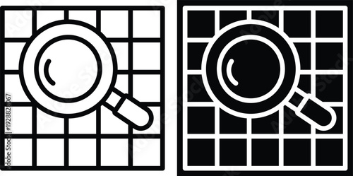 scanning Two-tone version in black and white background