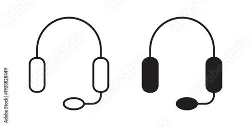 Support headset icon Thin Collection. Editable Stroke. Suitable for Websites