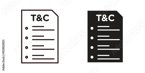 Terms and Conditions icon Thin Collection. Editable Stroke. Suitable for Websites
