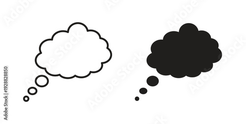 Think bubble icon Thin Collection. Editable Stroke. Suitable for Websites