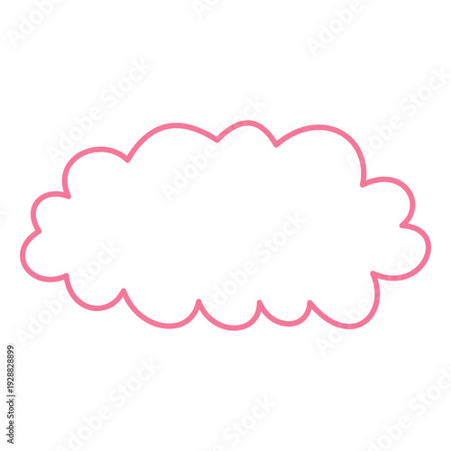 Pink Outline Comic Cloud