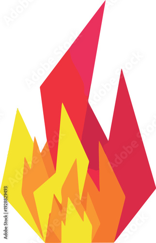 Vibrant Abstract Fire Flames Illustration - A Dynamic Design Element Symbolizing Heat, Energy, and Passion