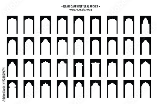 Large Mosque Arch Shapes Vector Collection