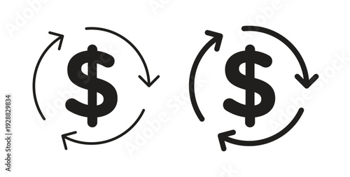 Turnover icon Thin Collection. Editable Stroke. Suitable for Websites