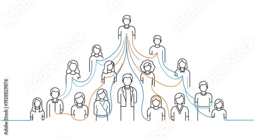 Organizational chart showing hierarchy and connections between people.