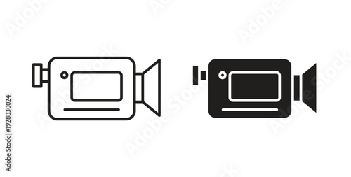 TV camera icon Thin Collection. Editable Stroke. Suitable for Websites
