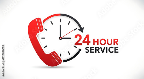 A 24 hour emergency service phone hotline logo