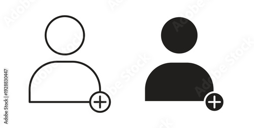 User add icon Thin Collection. Editable Stroke. Suitable for Websites