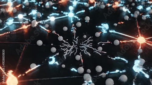 Network-based Immune System Failure Concept CGI Animation with Disconnecting Nodes and Fading Connections