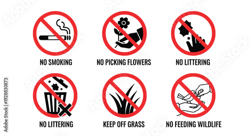 Prohibition Signs for Public Areas and Parks.