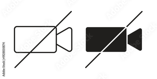 Video off icon Thin Collection. Editable Stroke. Suitable for Websites