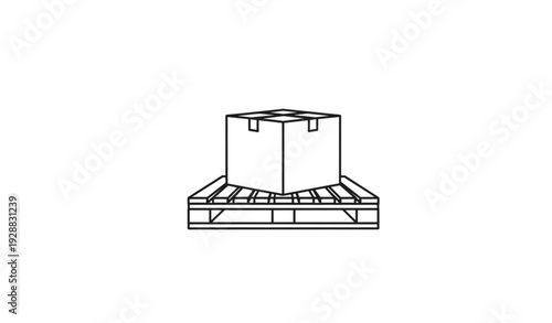 A minimalist vector graphic of a box on a pallet