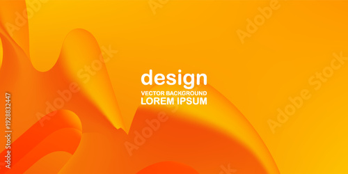 Fresh Orange Liquid Gradient Background with 3D Fluid Shapes for Beverage Advertising, Modern Trendy design in Vector Illustration