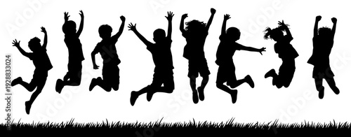 Silhouette of two boys practicing karate martial arts vector isolated on Transparent Background