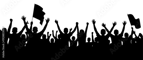 Set of silhouetted people celebrating vector isolated on Transparent Background