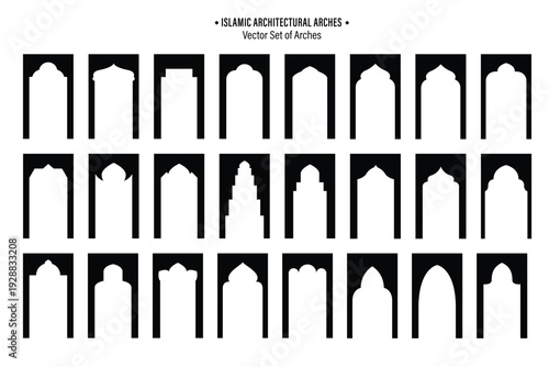 Decorative Mosque Arch Vector Set