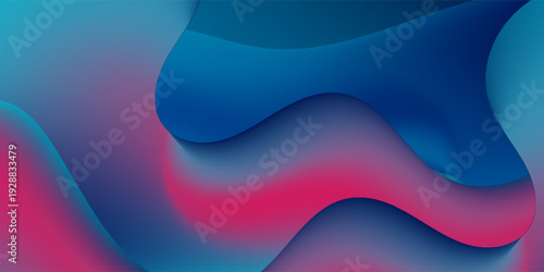 Futuristic Holographic Liquid Background with Neon Iridescent Gradient Waves. Modern creative trendy design in vector EPS 10
