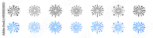 Festive Firework Bursts Icon Collection