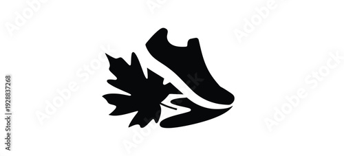 Adobe Illustrator ArtworkRunning Shoe Trail Sneaker Silhouette Black Vector Icon