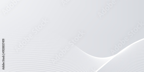 White and Grey Abstract 3D Geometric Background with Futuristic Light Waves. Suit for banner, web, brochure, pamflet and presentation