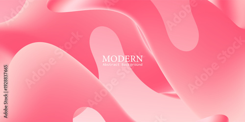 Pink Fluid Gradient Abstract Background with 3D Geometric Shapes for Cosmetic Business Design. Modern Trendy design in Vector EPS 10