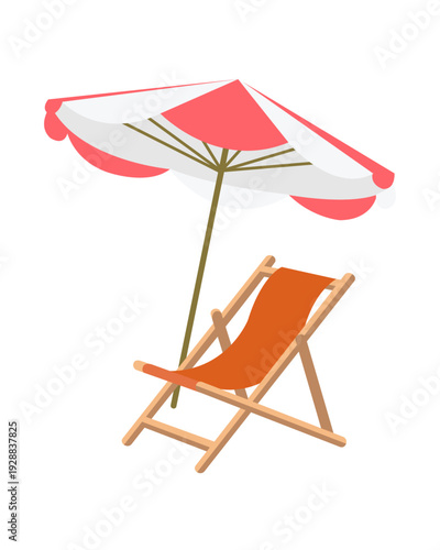 beach chair and umbrella